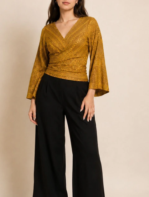 Top Cruzado Sari Amarillo