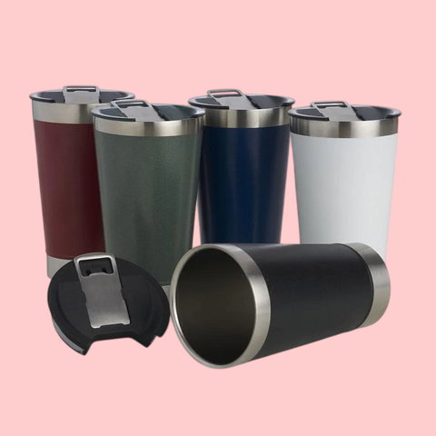 Copo termico inox, com abridor e tampa 473ml, cerveja - comprar online