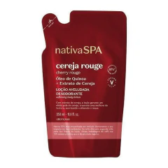 Refil da Loção Aveludada Desodorante Corporal Nativa SPA Cereja Rouge 350 ml de O Boticário.