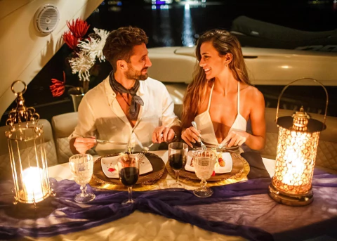 Private Romantic Dinner – 3-Hour Experience aboard a 58’ Azimut Yacht | Tulum
