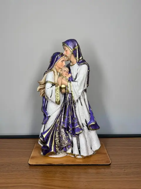 SAGRADA FAMILIA TERNURA ROXO BARROCO CINZA 30CM