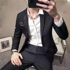 (Jaqueta + calças) marca de alta qualidade formal negócios xadrez terno masculino na internet