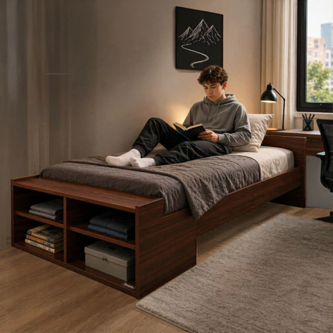 Cama 1 Plaza c/ estantes - comprar online