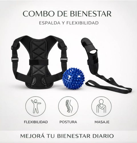 Correa de Estiramiento + Pelota masajeadora y corrector de postura GRATIS. - comprar online