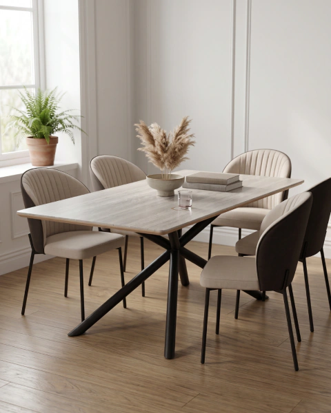 Comedor terra 180 + 6 Sillas ciel