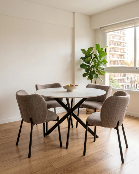 Mesa Xena 120 cm + 4 Sillas Bryn