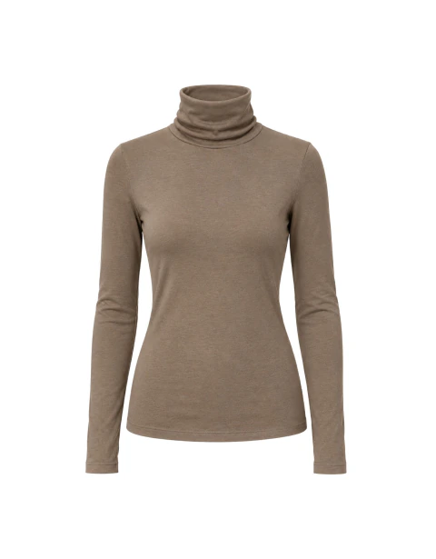 Blusa Cannes Gola Alta Marrom - comprar online