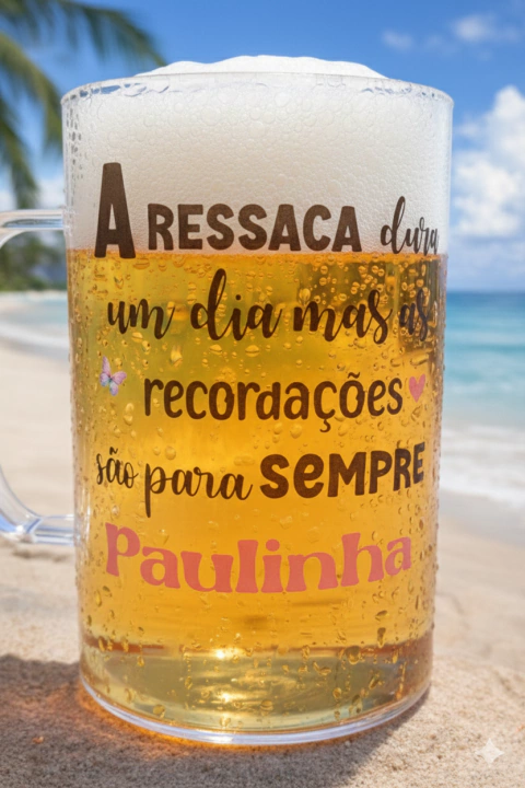 CANECA CHOPP personalizada kit com 50 peças (acrílico 300 Ml) - comprar online