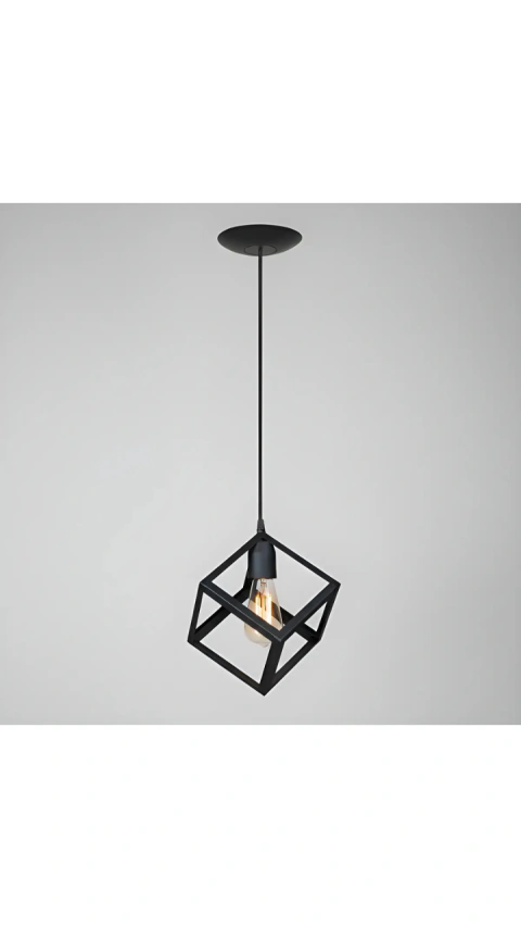 Colgante Ferrolux Cubo 1 Luz E27 – Lámpara Colgante de Diseño Industrial