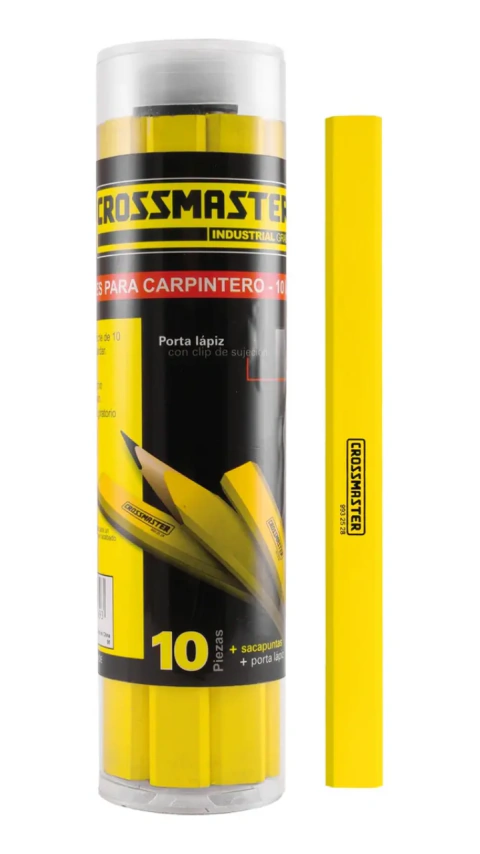 Lápiz Para Carpintero Crossmaster Caja X10 Unidades Profesional Cod. 9932528