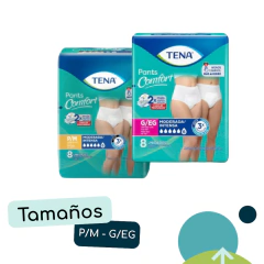 Tena Pants ropa interior Clásico x 8 unidades | Talle P/M y G/EG