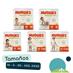 Huggies Natural Care Ahorra Pack M, G, XG, XXG, XXXG