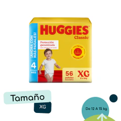 Huggies Classic Triple Protección Ahorra Pack M, G, XG, XXG, XXXG - Crecere