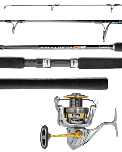 Combo Caña Evolution GT2 1.83m/1tramo/20-40lb + Reel Altima 3000