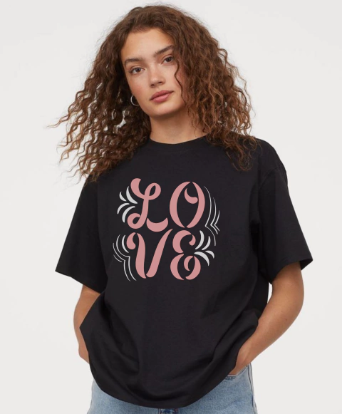 Camiseta Unissex 100% Algodão Preta - Personalizada