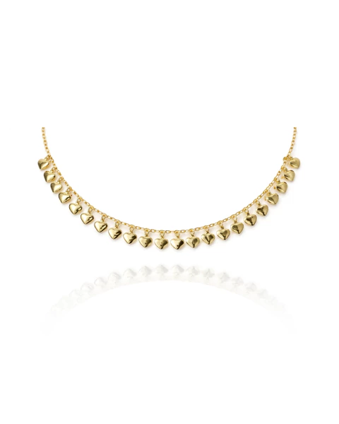 Colar choker vários corações