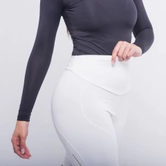 Bermuda Comfort Cos Alto Branca Dourado - comprar online