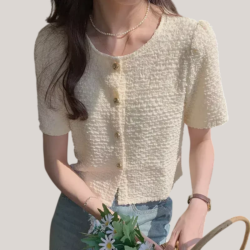 Camisa manga curta o-pescoço