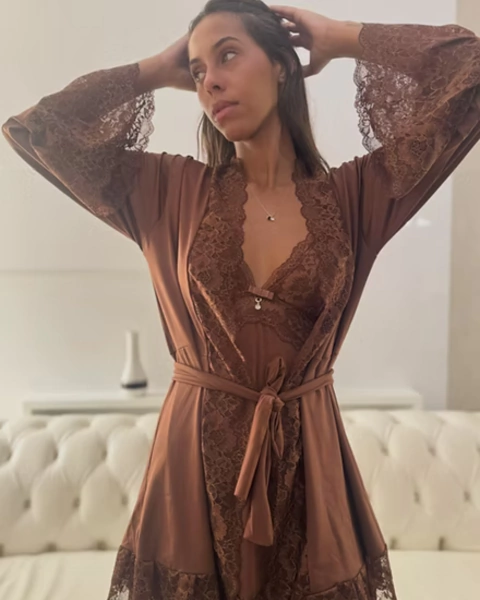 Conjunto Belle Elégance - Cappuccino/Dourado