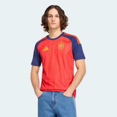 Camisa Seleção Espanha I 26/27 - Torcedor Ad***s Masculina - Vermelha e azul