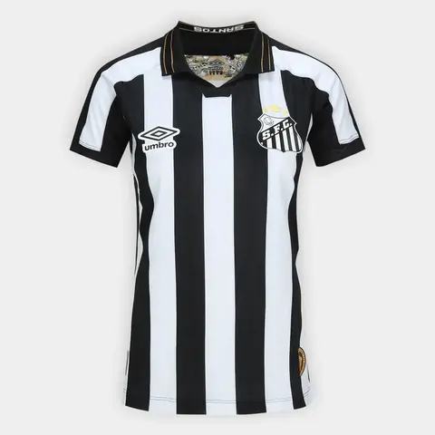 Camisa Santos II 26/27 - Torcedor Feminina - Preto+Branco