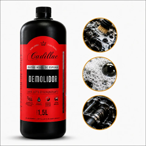 Shampoo Desengraxante Demolidor Cadillac – Limpeza Pesada e Pré-Lavagem de Alta Performance