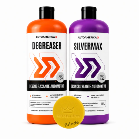 Kit Limpeza Extrema Autoamerica – Desengraxante Degreaser + Desincrustante Ácido Silvermax