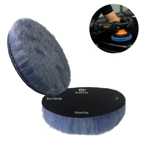 Boina Hibrida Super Corte 5 Polegadas C Velcro Azul Politriz
