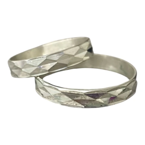 Alianzas de Plata 925 facetadas P729