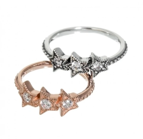 Anillo de Plata 925 Pandora estrellas (disponible en plateado)