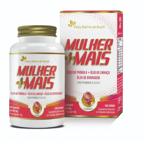 MULHER+MAIS (OLEO PRIM+LINH+BOR+VIT ADEK 60CAPS FLORA NATIVA
