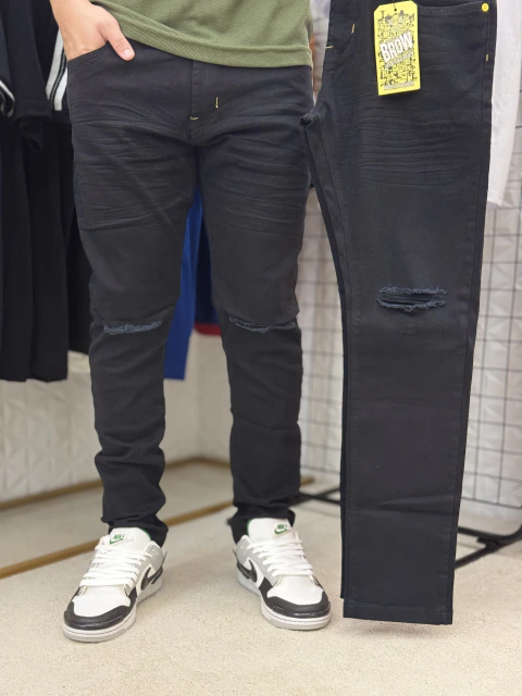 CALÇA JOGADOR PRETA FVL BROW JEANS
