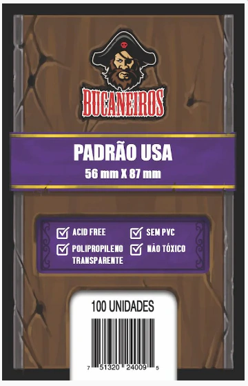 Sleeves Bucaneiros Padrão USA (56 x 87 mm) – Pacote com 100 Unidades