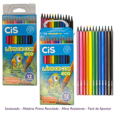 Lápis de Cor CIS Eco - 12 cores