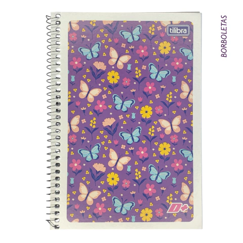 Caderno Escolar 1/4 TILIBRA D+ Capa Flexível Acartonada - 48fl - ClaraBee Papelaria