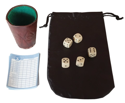 Juego de mesa Generala de cuero forrada + dados + anotador