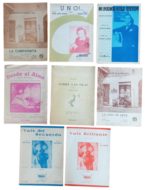 8 partituras tango vals Cumparsita Uno Buenos Aires querido