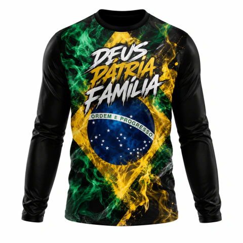 CAMISA CAMISETA BLUSA BRASIL PATRIA FAMILIA 2026 UV50+ #mod5