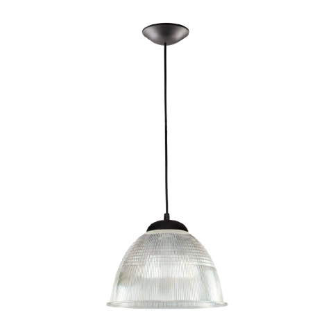 Luminária prismática 16 polegadas em acrílico incolor e cabo PP preto E-27. - comprar online