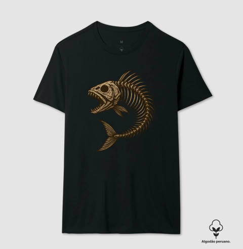 Camiseta T-Shirt Premium - Esqueleto de Peixe