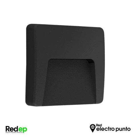 ARTEFACTO DE APLICAR EXTERIOR CUADRADO, COLOR NEGRO, UNIDIRECCIONAL, IP65, AC100-240V, 3W 100LM, RA>80, BLANCO CALIDO