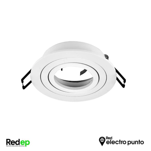 ARTEFACTO DE EMBUTIR REDONDO DICRO X1 MOVIL ALUMINIO BLANCO