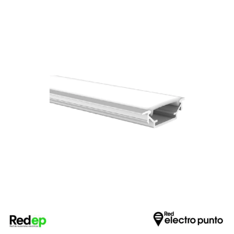 PERFIL DE ALUMNIO MACROLED DE EMBUTIR, COLOR BLANCO, DIFUSOR BLANCO DE PC, TIRA LED HASTA 12MM, CON ENDCAPS Y CLIPS PARA SUJETAR, LARGO 2 METROS - comprar online