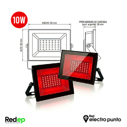 PROY. ULTRA DELGADO EN INY. DE ALUMINIO CON LED ROJOS - IP65