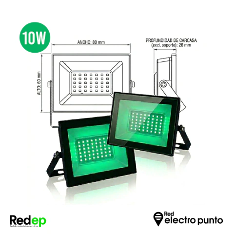 Proy. ultra delgado en iny. de aluminio con led verdes - IP65
