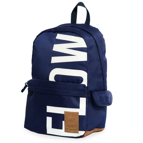 Mochila Mooving Azul Marino – Diseño Tipográfico Vertical - comprar online