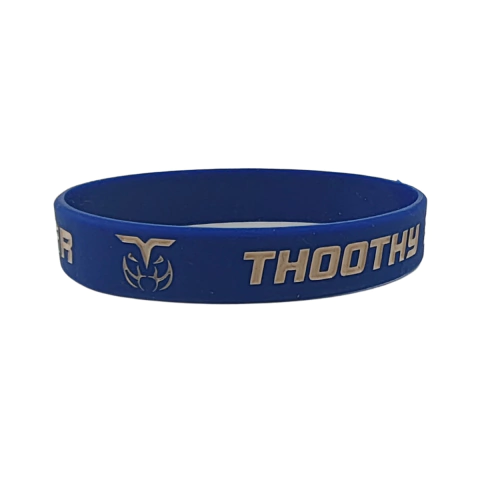 Pulseira de Silicone Azul e Palha
