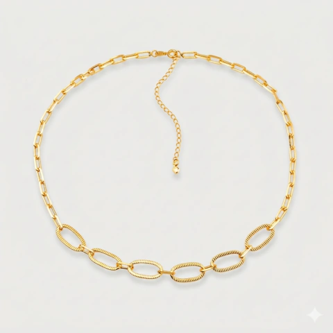 Chocker Feminina Banhado a Ouro 24K Cartier com Extensor