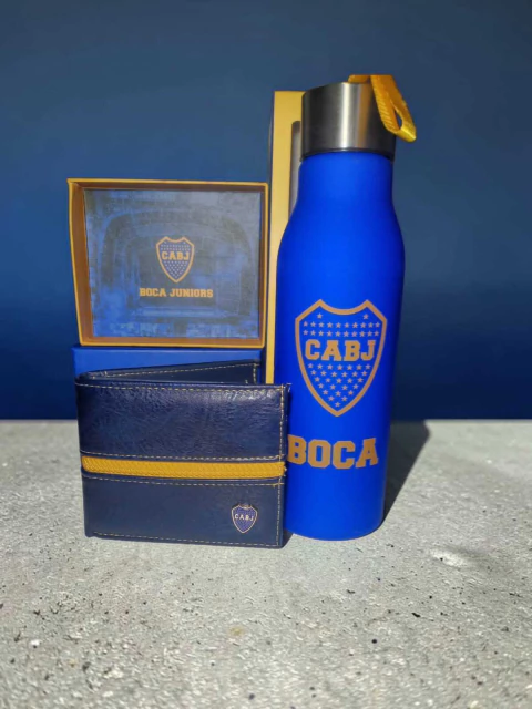 Set botella térmica y billetera Boca Juniors
