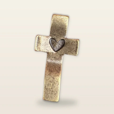 Cruz do Conforto para Segurar na Mão — Metal Ouro Velho